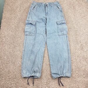 Levis Jeans Womens 28 Blue Denim 94 Baggy Cargo Wide Leg Loose Skater 31x31.5